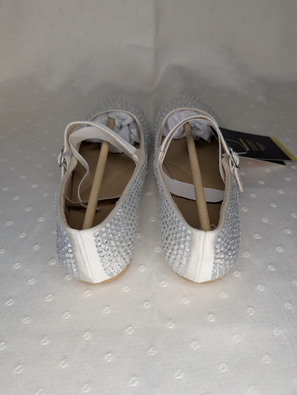 Art Class Off White Silver Rhinestone Mary Jane Flats Buckle Girls Size 2 NEW - Picture 4 of 7
